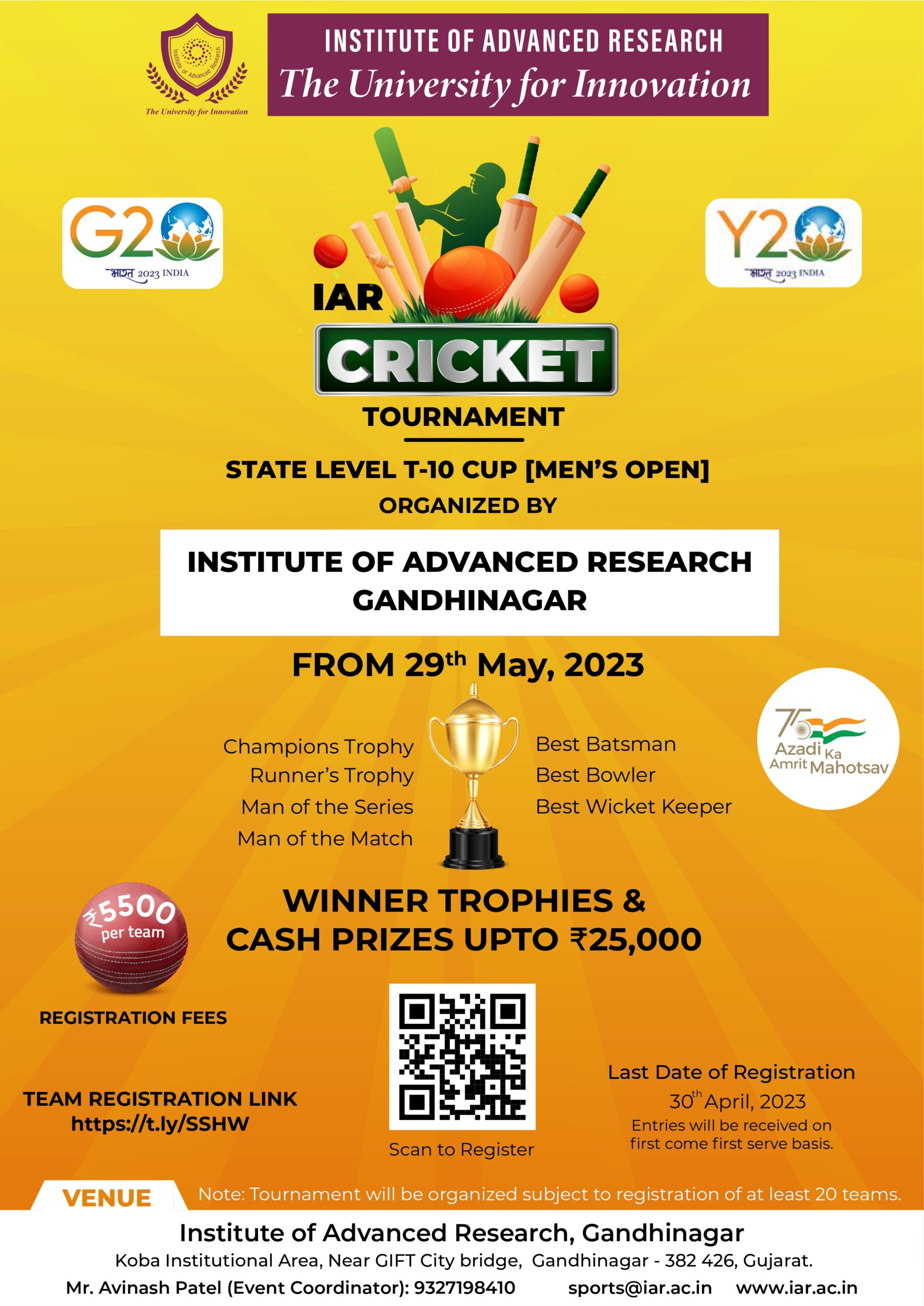 State Level Cricket Tournament “STATE LEVEL T-10 CUP [MEN’S OPEN]”