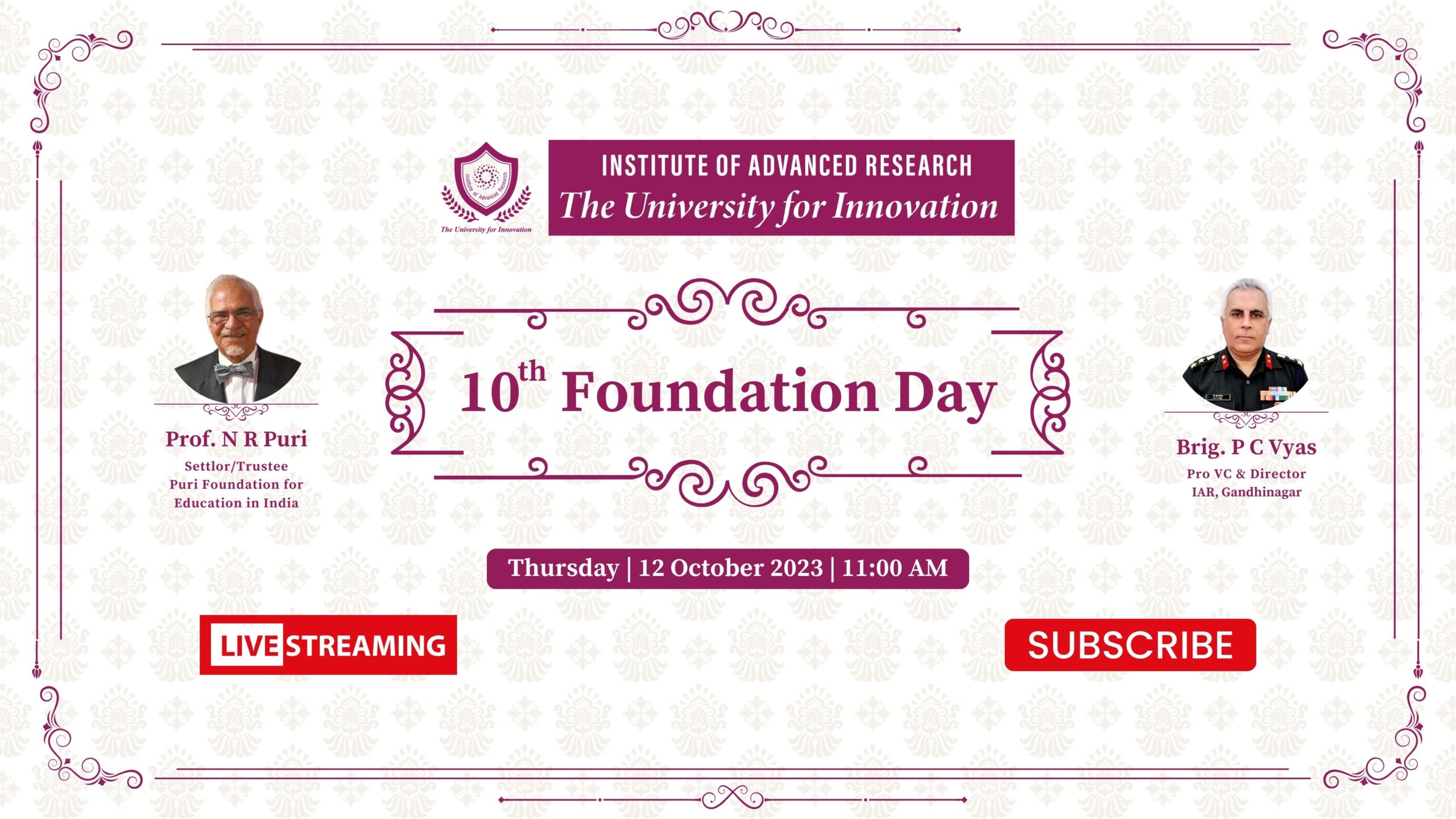 Join Us LIVE for 10th Foundation Day Celebration