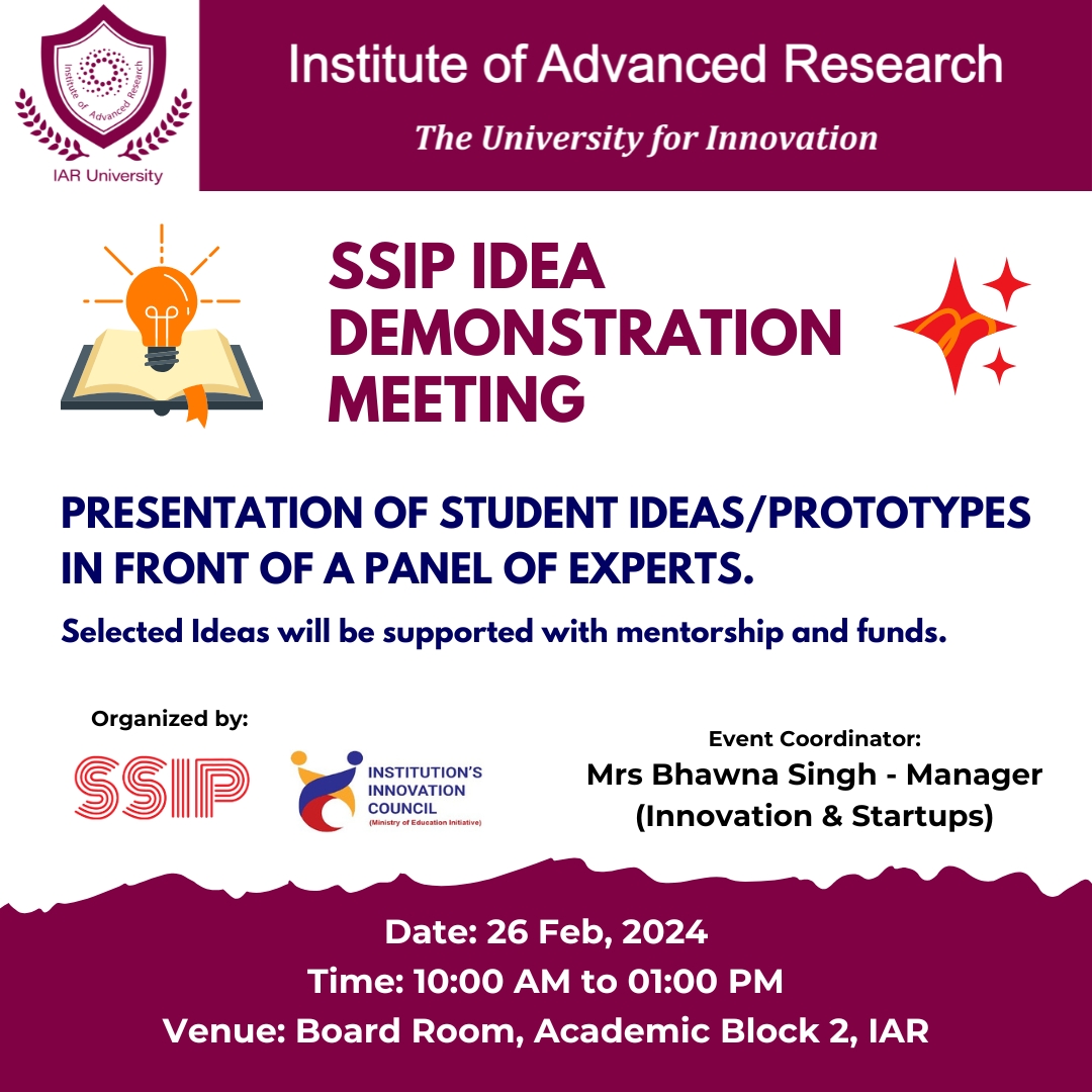 SSIP Idea Demonstration : 26 Feb 2024