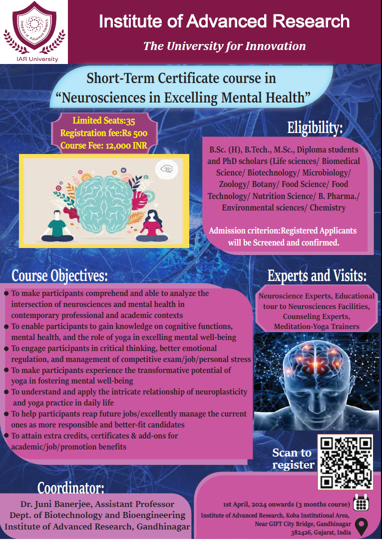 Short term course : “Neurosciences in excelling mental health”